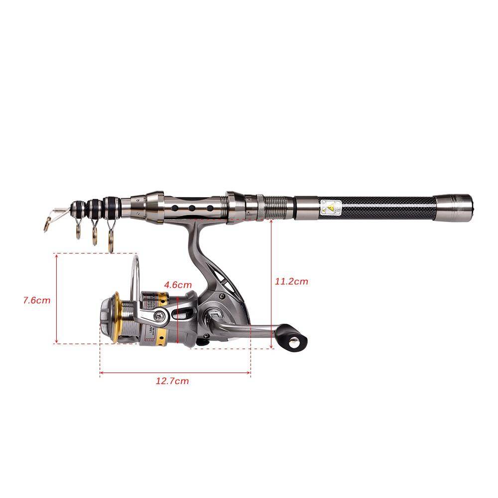 Lixada Telescopic Fishing Rod Reel Combo Full Kit Spinning Reel with 100M Line Lures Hooks Jig Head Carrier Bag for Pesca