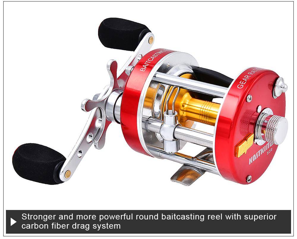 KastKing Rover New All Metal Body 6+1 Ball Bearings Cast Drum Baitcasting Reel Super Light Saltwater Fishing Reel Drum Wheel