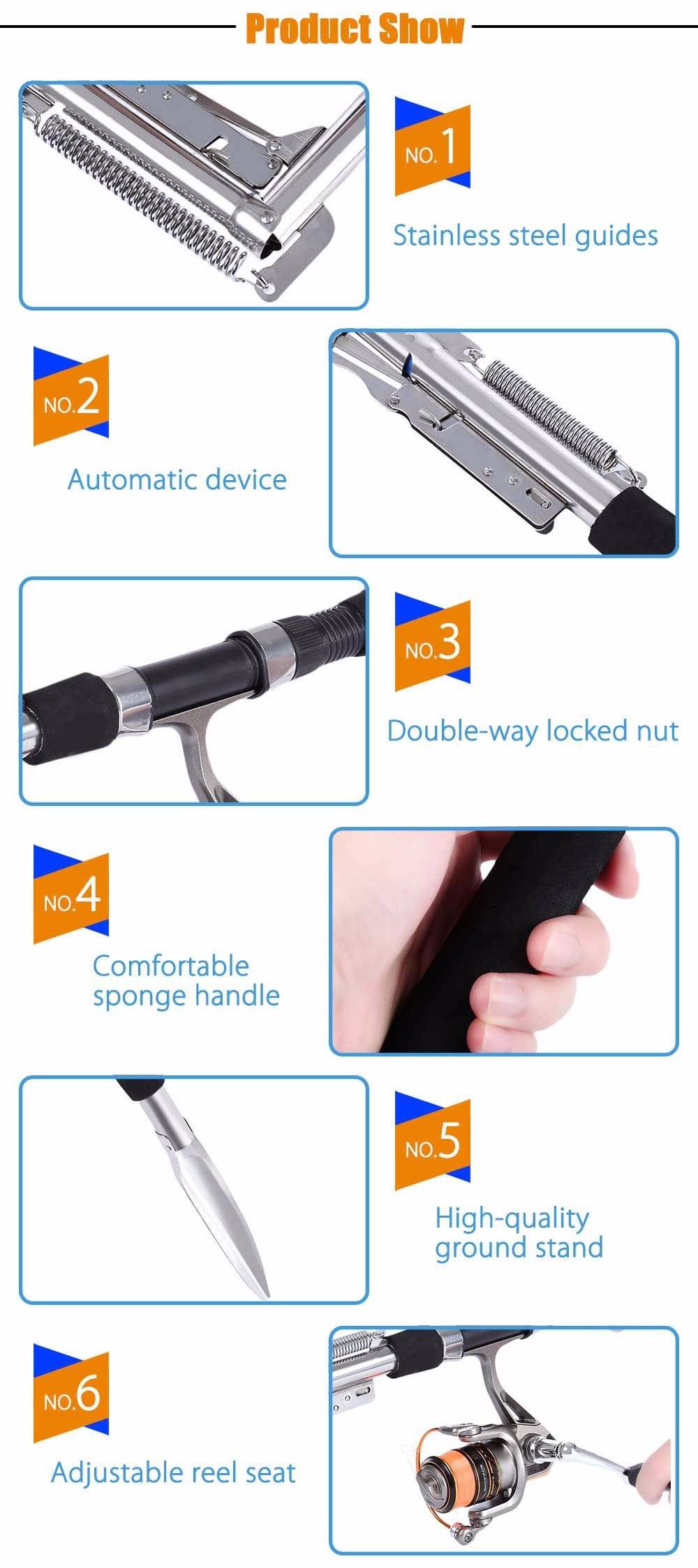 Automatic Spinning Telescopic Fishing Rod Pole 5'10''- 8'10'' Pole (1.8m-2.7m)
