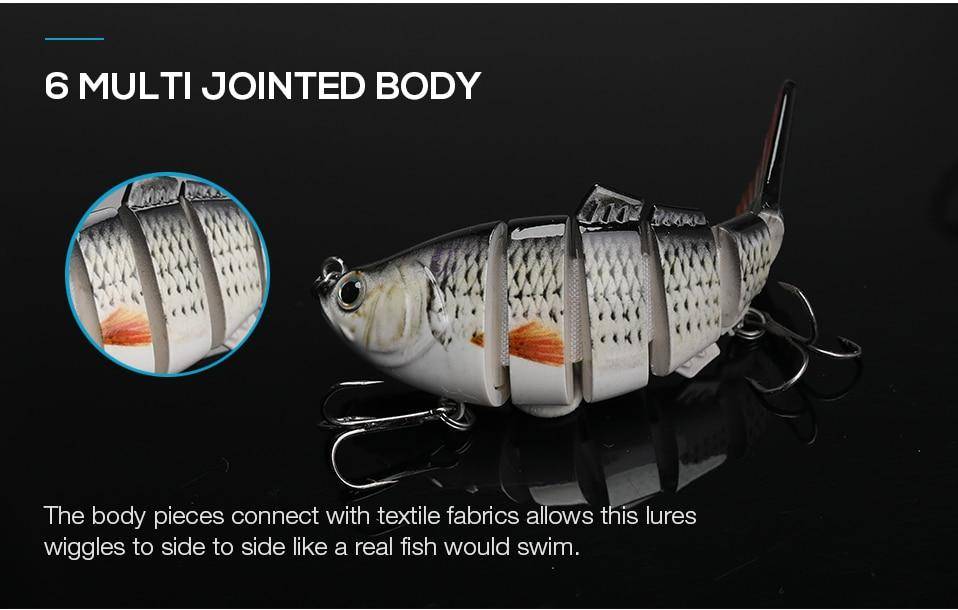 TREHOOK Sinking Wobblers Fishing Lures 10cm 17.5g 6 Multi Jointed Swimbait Hard Artificial Bait Pike/Bass Fishing Lure Crankbait
