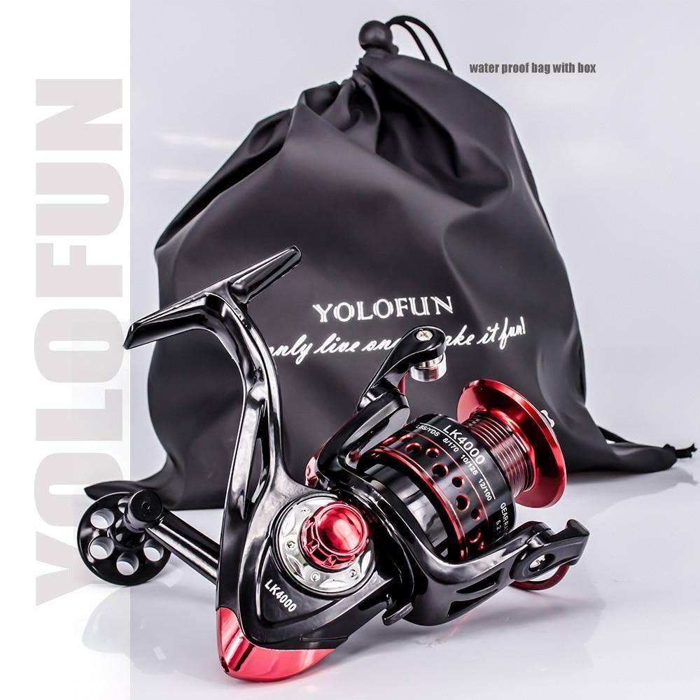 Bag YOLOFUN LK4000 Spinning Fishing Reel | 5.2:1 Gear Ratio  3+1BB  Metal Front Drag Handle Spool