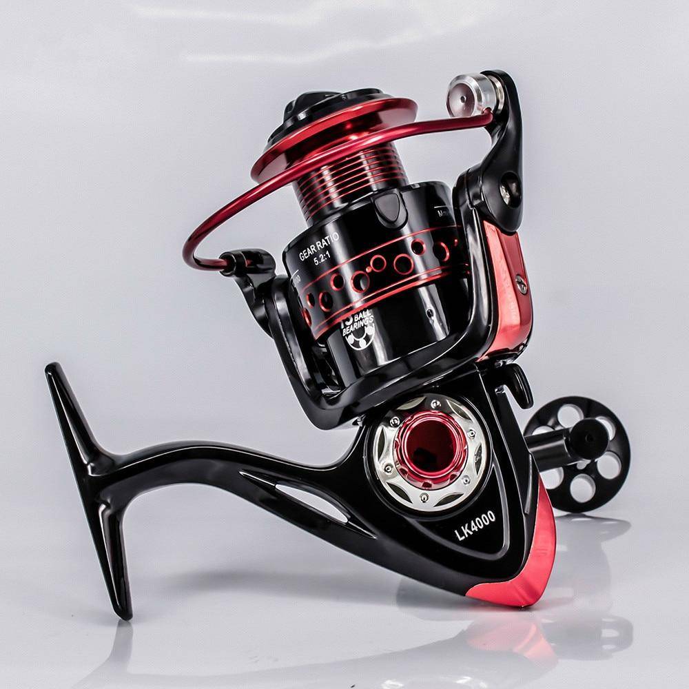 YOLOFUN LK4000 Spinning Fishing Reel | 5.2:1 Gear Ratio  3+1 BB  Metal Front Drag Handle Spool
