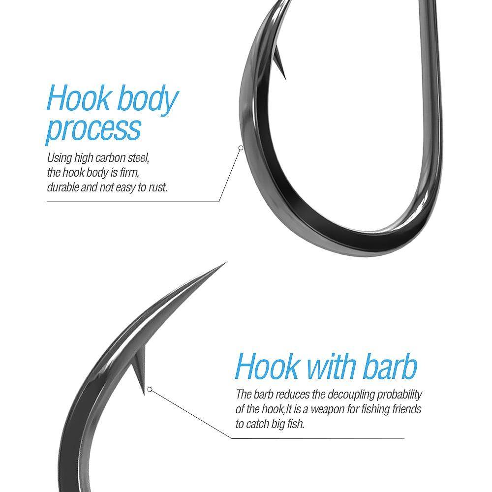 DONQL Carbon Steel Fishing Hooks |10 Pieces Set