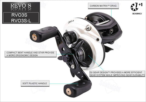 Image of Abu Garcia REVO S Baitcasting Reel | 6.4:1 Gear Ratio| 8BB |Max Drag: 19.84 lb/9kg |X2-Craftic Frame