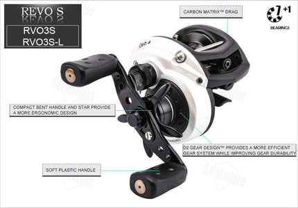 Abu Garcia REVO S Baitcasting Reel | 6.4:1 Gear Ratio| 8BB |Max Drag: 19.84 lb/9kg |X2-Craftic Frame