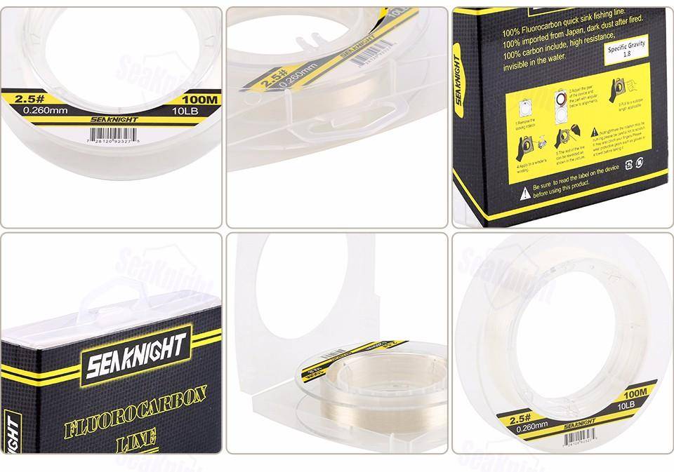 SeaKnight Fluorocarbon Fishing Line | 54yd- 109yd (50M-100M) | 3-100LB Fluorocarbon |