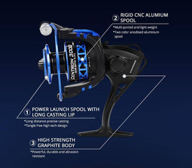 KastKing CENTRON Spinning Fishing Reel | 5.2:1 or 4.5:1 Gear Ratio  9+1 BB | Ice Fishing