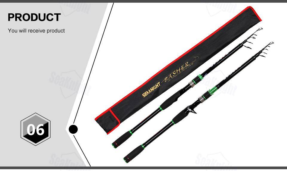 SeaKnight BASHER 2 Telescopic Travel Spinning Fishing Rod|Length: 6''10" |Power M |5 Sections |