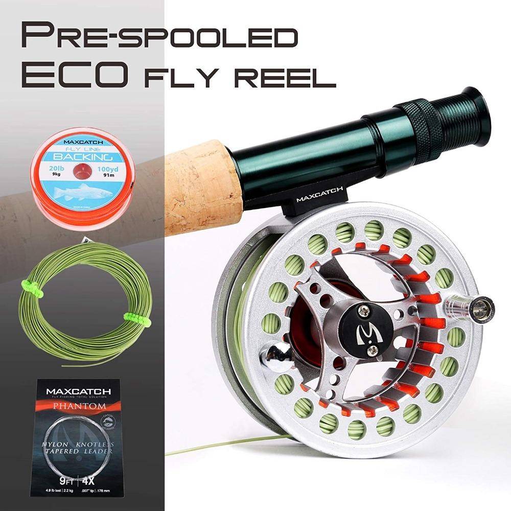 Maximumcatch 5WT Fly Fishing Combo 9FT Medium-fast Fly Rod Pre-spooled Fly Reel 5F Fly Line With Cordura Triangle Tube