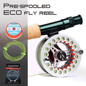 Maximumcatch 5WT Fly Fishing Combo 9FT Medium-fast Fly Rod Pre-spooled Fly Reel 5F Fly Line With Cordura Triangle Tube