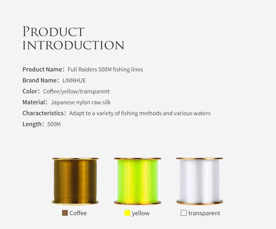 LINNHUE Nylon Fishing Line | 545 Yards (500M) | 10-42LB