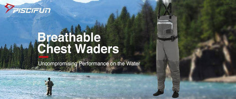 Image of Piscifun  Waterproof Stocking Foot Chest Waders Pant  with Phone Case