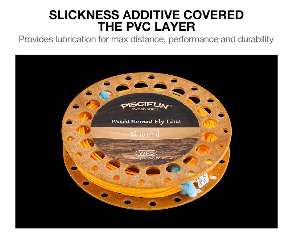 Piscifun Sword Fly Line Weight Forward 90/100FT Floating Fly Fishing Line with Welded Loop WF3/4 5/6 7/8wt Fly Fishing Line