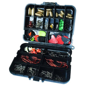 Lixada 128 pcs/boxes  Fishing Tackle Box Hook Swivel Weight Fishing Sinker Stopper Connectors Sequins Curling Fishing Accessorie