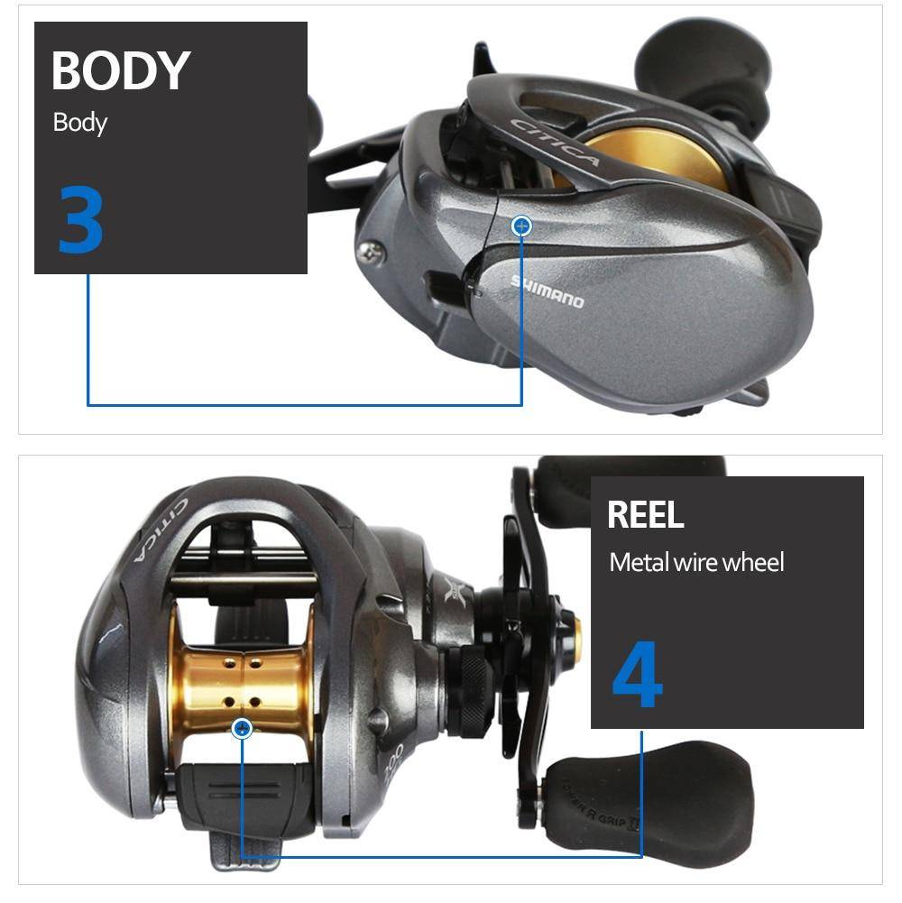 Shimano Citica 200hg 201hg Right Handle Left Handle Casting Reel Low Profile Fishing Reel Bait Casting