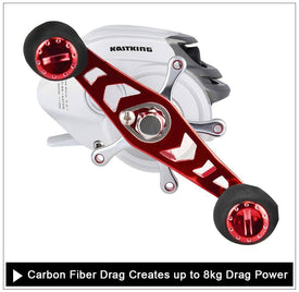 KastKing Whitemax 2 Low Profile 5.3:1 Gear Ratio Baitcasting Reel 8KG Drag Bait Casting Fishing Reel for Lake River Fishing