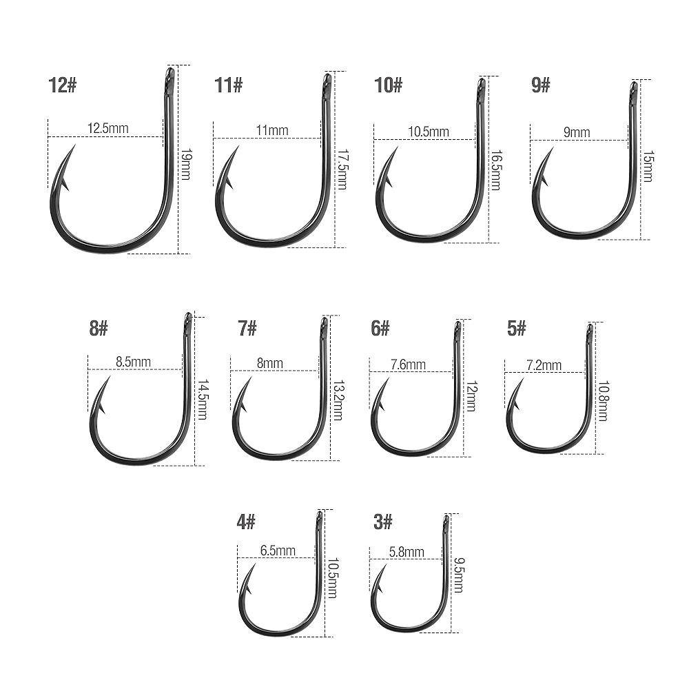 DONQL Fishing Hooks Barbed | 100 Pieces