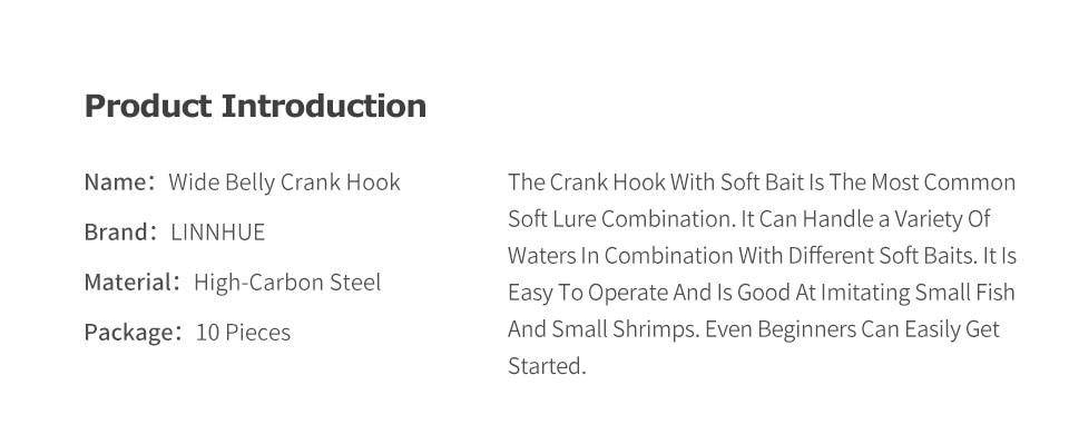LINNHUE Carbon Steel Fishing Hooks | 10 Pieces