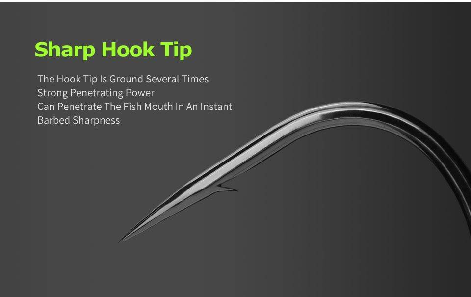LINNHUE Carbon Steel Fishing Hooks | 10 Pieces