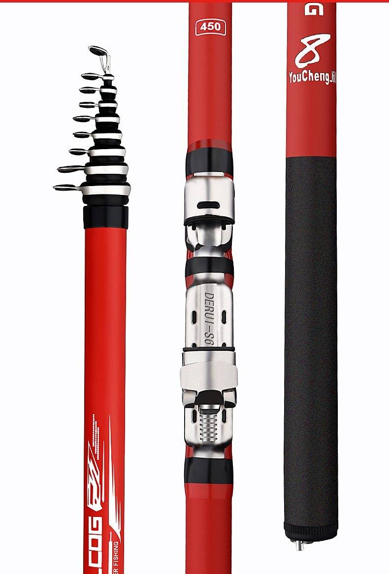 Portable Rotary Telescopic Fishing Rod | Carbon Fiber | 11'| 14'| 17'| 20' |