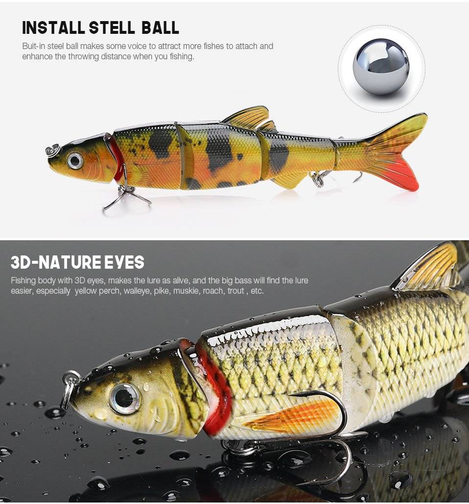 VTAVTA  5 Segments LIFELIKE MULTI-JOINTED TOPWATER SWIMBAIT HARD CRANKBAITS