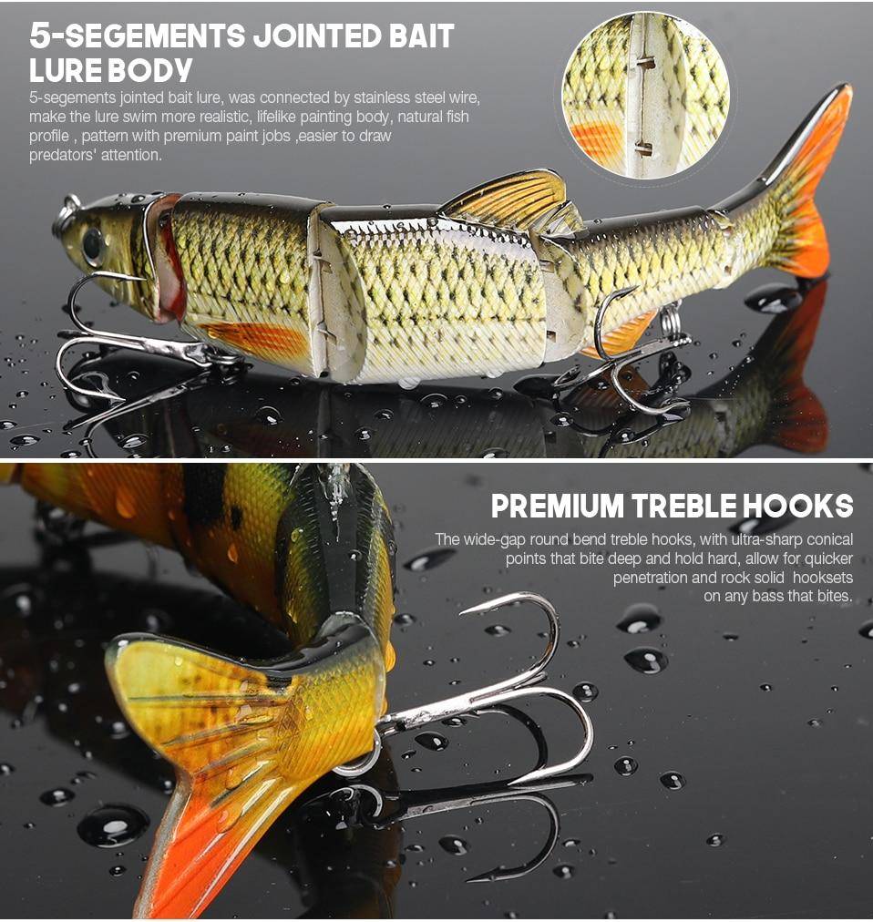 VTAVTA  5 Segments LIFELIKE MULTI-JOINTED TOPWATER SWIMBAIT HARD CRANKBAITS