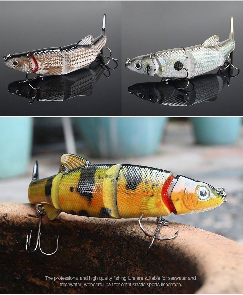 VTAVTA  5 Segments LIFELIKE MULTI-JOINTED TOPWATER SWIMBAIT HARD CRANKBAITS