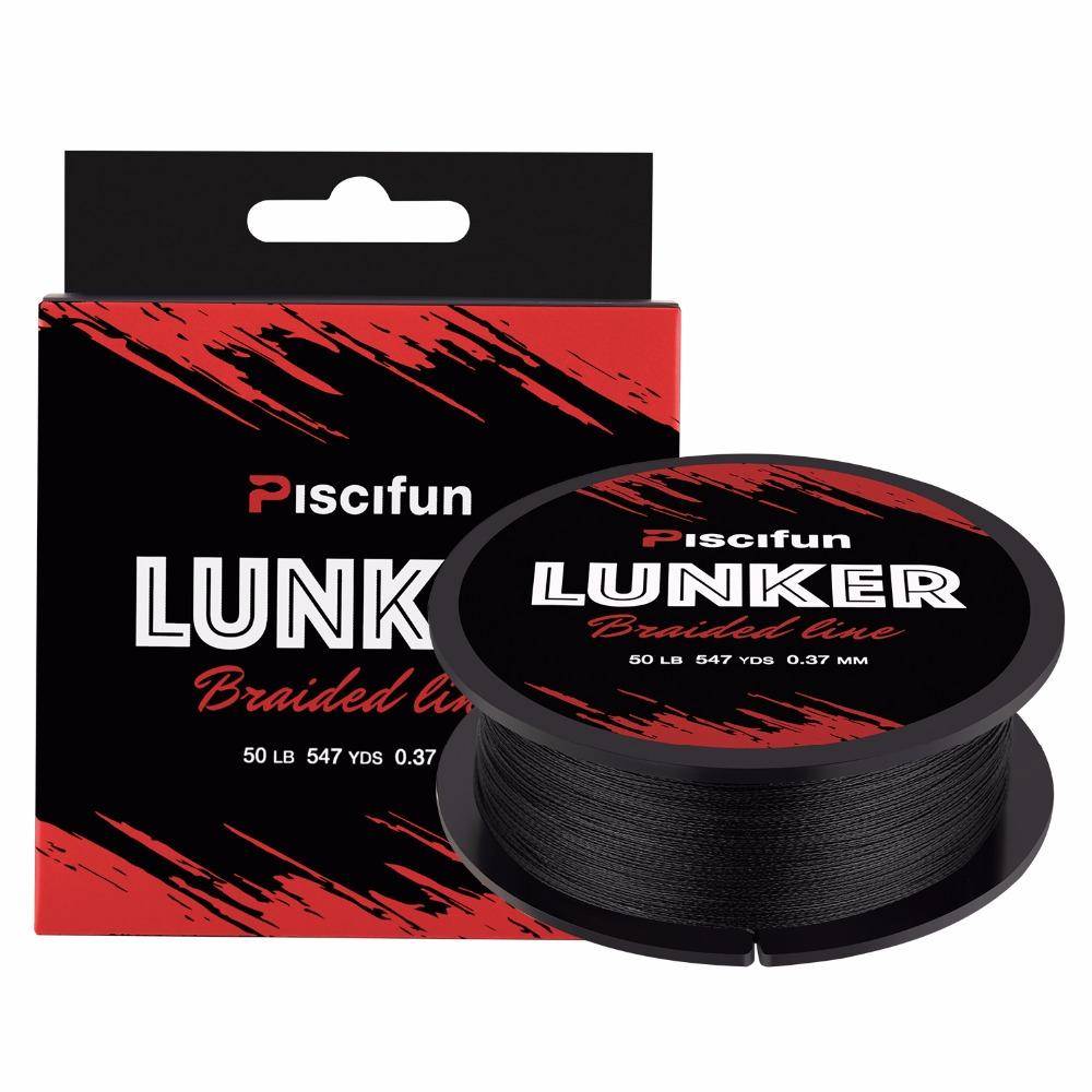 Piscifun Lunker 547 yd (500M) Multifilament Braided Fishing Line | 0.06-0.5mm | 4 Strands 6-80lb | Strong  PE Fiber