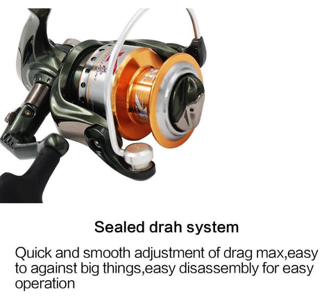 Image of JITAI XL Spinning Reel with Free Spare Metal Spool | 5.2:1 Gear Ratio | 9+1 Bearings Fishing Reel |17.6lb/8kg Max Drag | Saltwater Ready