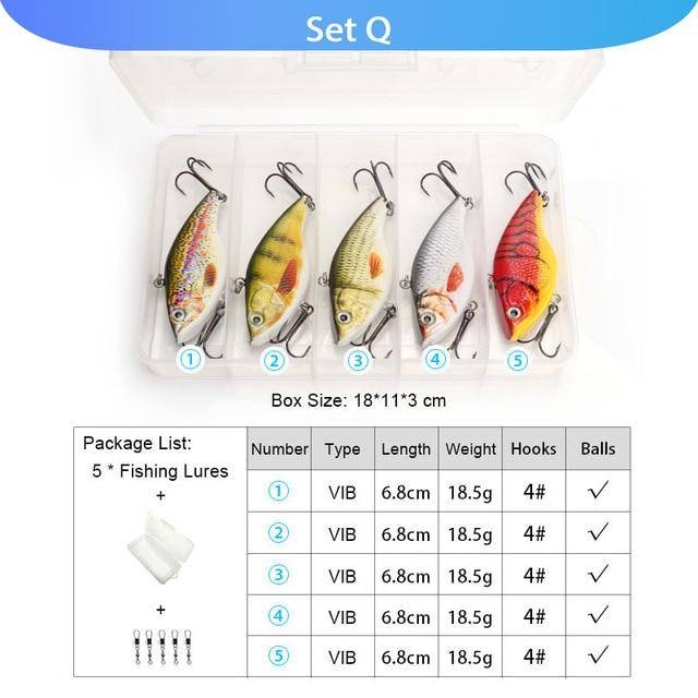 VTAVTA 5pcs Fishing Lures Set