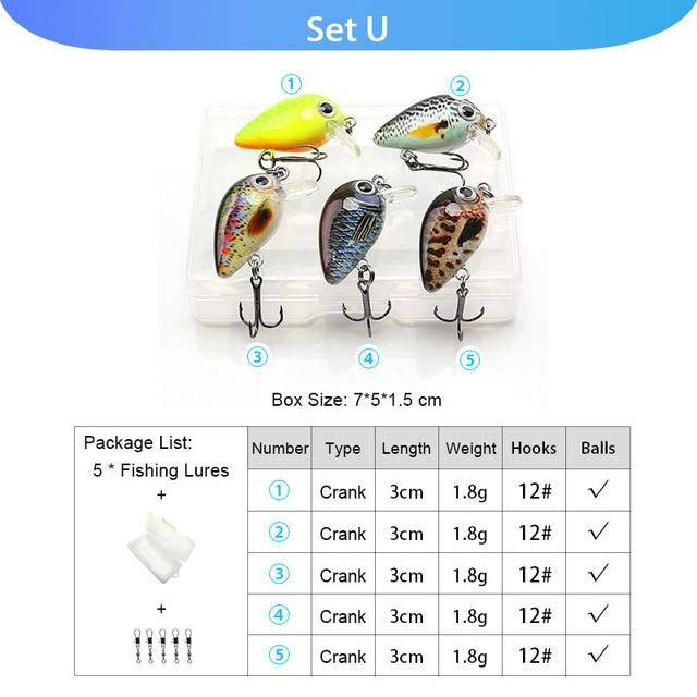VTAVTA 5pcs Fishing Lures Set