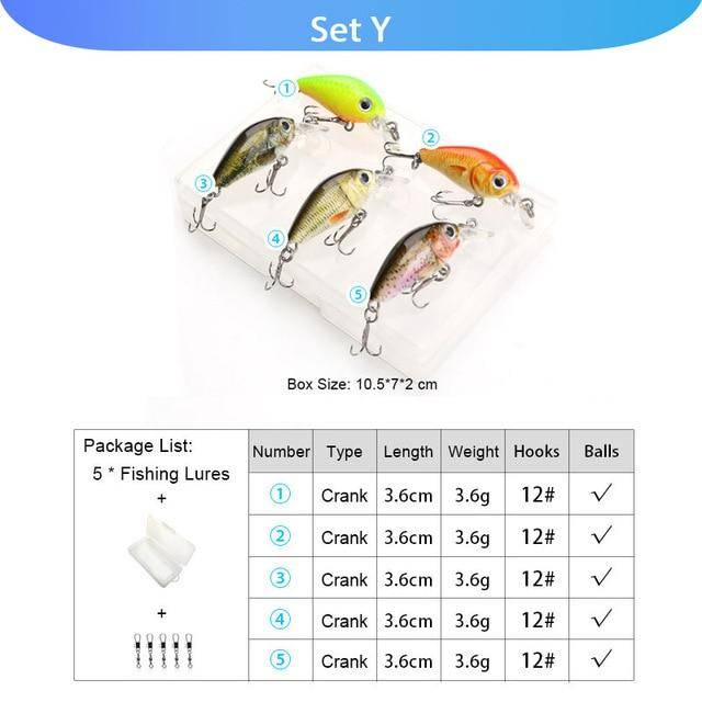 VTAVTA 5pcs Fishing Lures Set