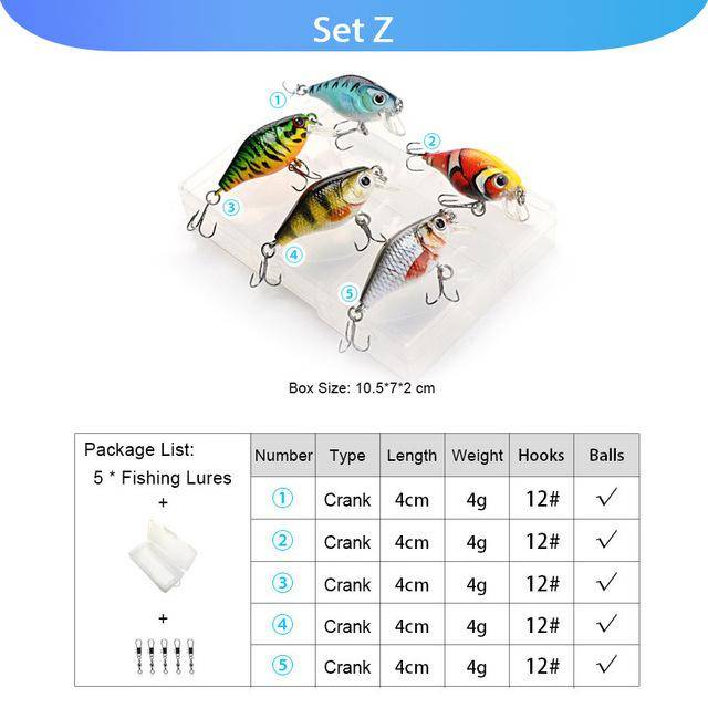 VTAVTA 5pcs Fishing Lures Set