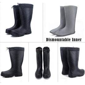 New Winter Mens Mid Calf Rubber Rain boots fishing hunting wear boots waterproof outdoor Waders  Rain Boot fish shoe