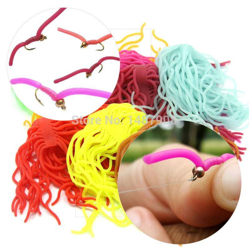 Soft Silicone Earthworms | 60 strands