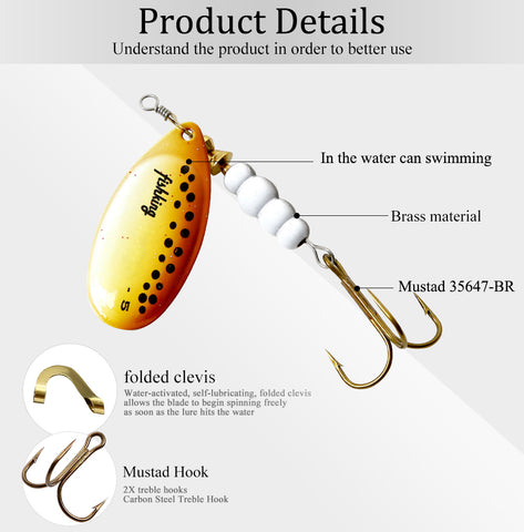 Image of FISH KING Spinner Bait 1pc 3.2g 4.3g 6.1g 9.6g 13.6g Fishing Lure Bass Hard Baits Spoon With Treble Hook Tackle High Quality