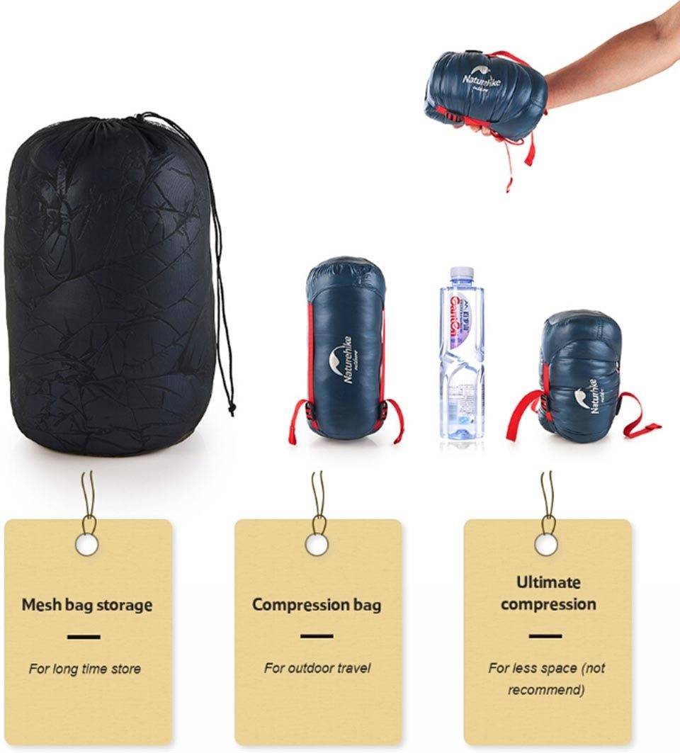Naturehike 570g Ultralight Waterproof White Goose Down Sleeping Bag  Envelope Type Lazy Bag Camping Sleeping Bags NH17Y010-R
