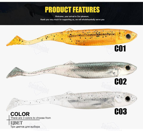 Image of SeaKnight Soft Lure SL004 6g 10cm /3.9inch | 4PCS T Tail Fish Lure | Soft Bait | Saltwater/Freshwater