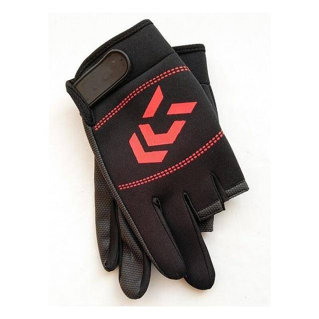 Red Anti-Slip Fishing Gloves