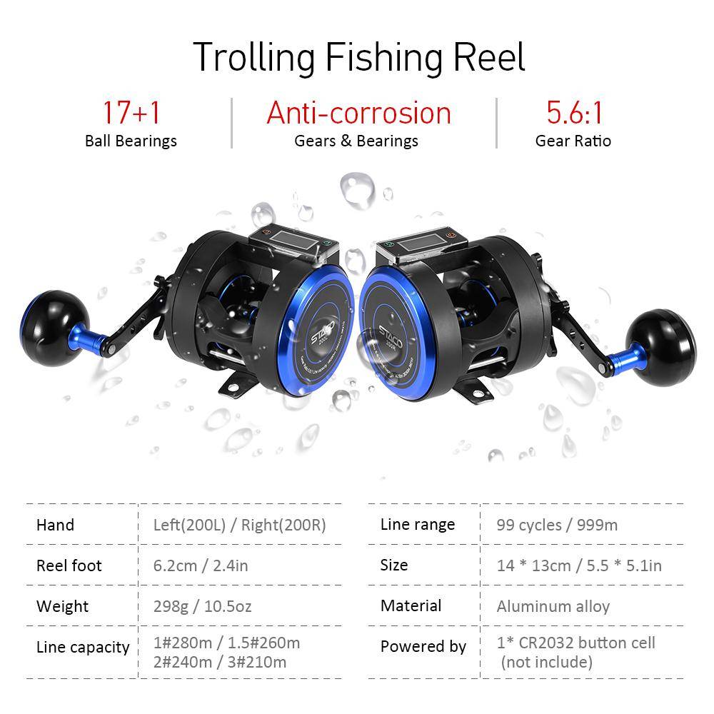 Digital Trolling Fishing Reel |Line Counter |18 BB| 5.6:1 Gear Ratio| Digital Display