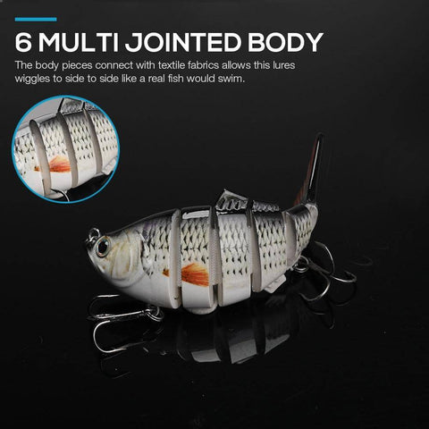 Image of TREHOOK Sinking Wobblers Fishing Lures 10cm 17.5g 6 Multi Jointed Swimbait Hard Artificial Bait Pike/Bass Fishing Lure Crankbait