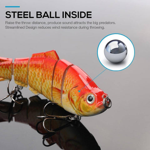 Image of TREHOOK Sinking Wobblers Fishing Lures 10cm 17.5g 6 Multi Jointed Swimbait Hard Artificial Bait Pike/Bass Fishing Lure Crankbait