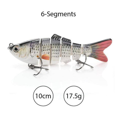 Image of TREHOOK Sinking Wobblers Fishing Lures 10cm 17.5g 6 Multi Jointed Swimbait Hard Artificial Bait Pike/Bass Fishing Lure Crankbait