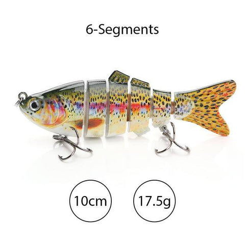 Image of TREHOOK Sinking Wobblers Fishing Lures 10cm 17.5g 6 Multi Jointed Swimbait Hard Artificial Bait Pike/Bass Fishing Lure Crankbait