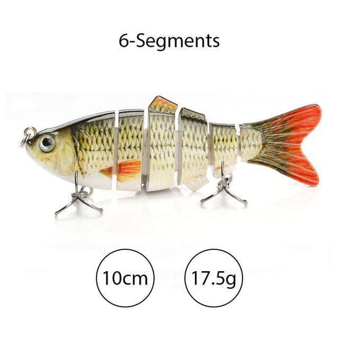 Image of TREHOOK Sinking Wobblers Fishing Lures 10cm 17.5g 6 Multi Jointed Swimbait Hard Artificial Bait Pike/Bass Fishing Lure Crankbait