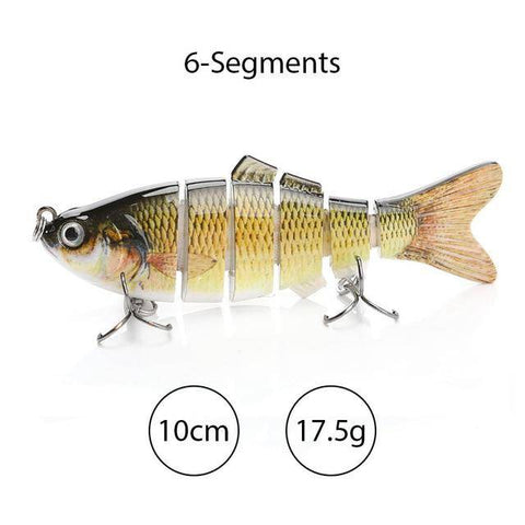 Image of TREHOOK Sinking Wobblers Fishing Lures 10cm 17.5g 6 Multi Jointed Swimbait Hard Artificial Bait Pike/Bass Fishing Lure Crankbait