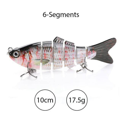 Image of TREHOOK Sinking Wobblers Fishing Lures 10cm 17.5g 6 Multi Jointed Swimbait Hard Artificial Bait Pike/Bass Fishing Lure Crankbait