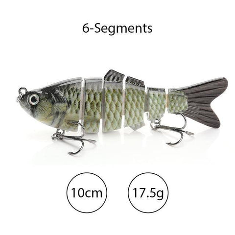 Image of TREHOOK Sinking Wobblers Fishing Lures 10cm 17.5g 6 Multi Jointed Swimbait Hard Artificial Bait Pike/Bass Fishing Lure Crankbait