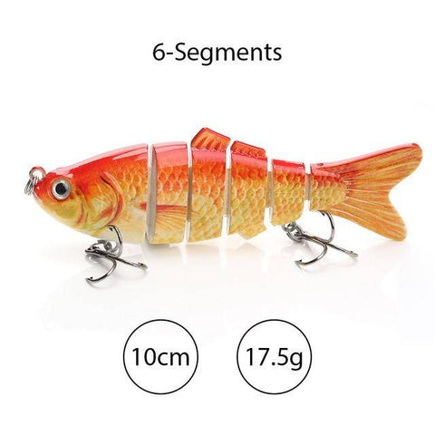 Image of TREHOOK Sinking Wobblers Fishing Lures 10cm 17.5g 6 Multi Jointed Swimbait Hard Artificial Bait Pike/Bass Fishing Lure Crankbait