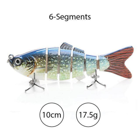 Image of TREHOOK Sinking Wobblers Fishing Lures 10cm 17.5g 6 Multi Jointed Swimbait Hard Artificial Bait Pike/Bass Fishing Lure Crankbait